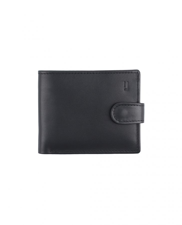 Leather Cairo wallet with snap closure, card slots, and ID window.