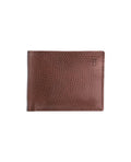 Lizard embossed leather wallet with receipts.