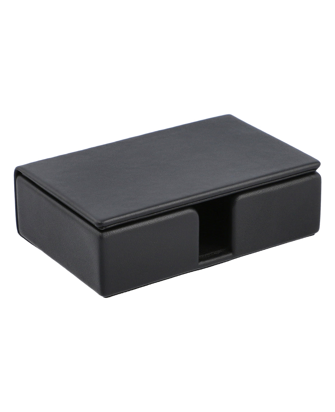 Leather business card holder, sleek and professional.
