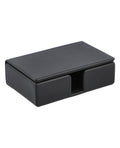 Leather business card holder, sleek and professional.
