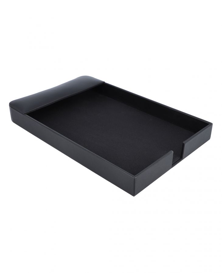 Sleek leather document tray