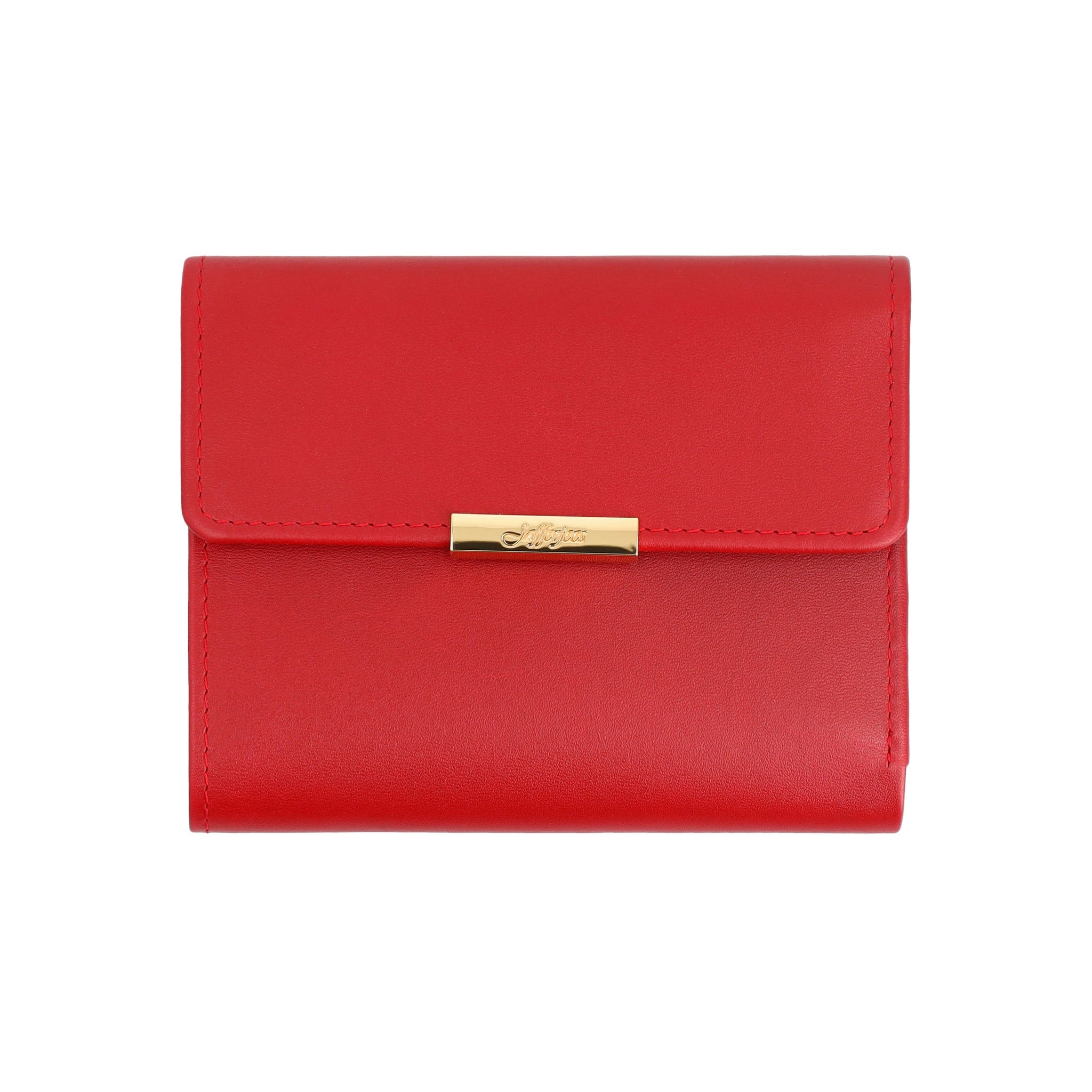 Sophisticated wallet with gold fittings.