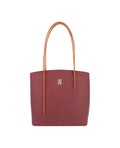 Elegant Saffiano leather shoulder bag with double handles