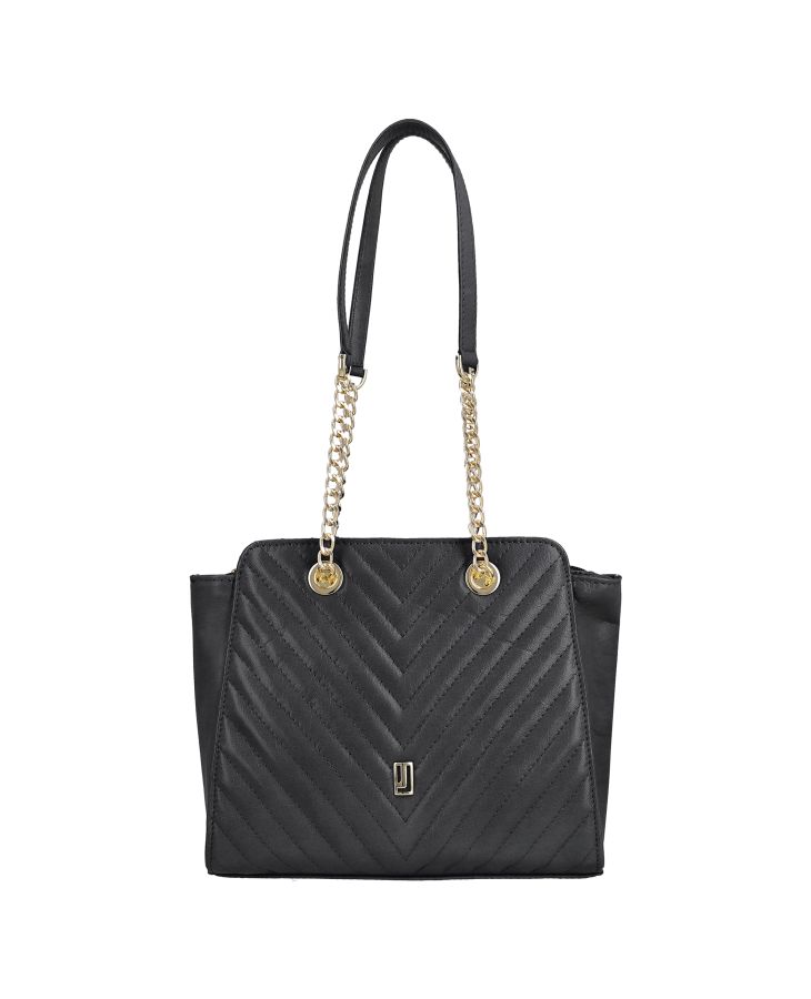 Sleek bag with gold chain