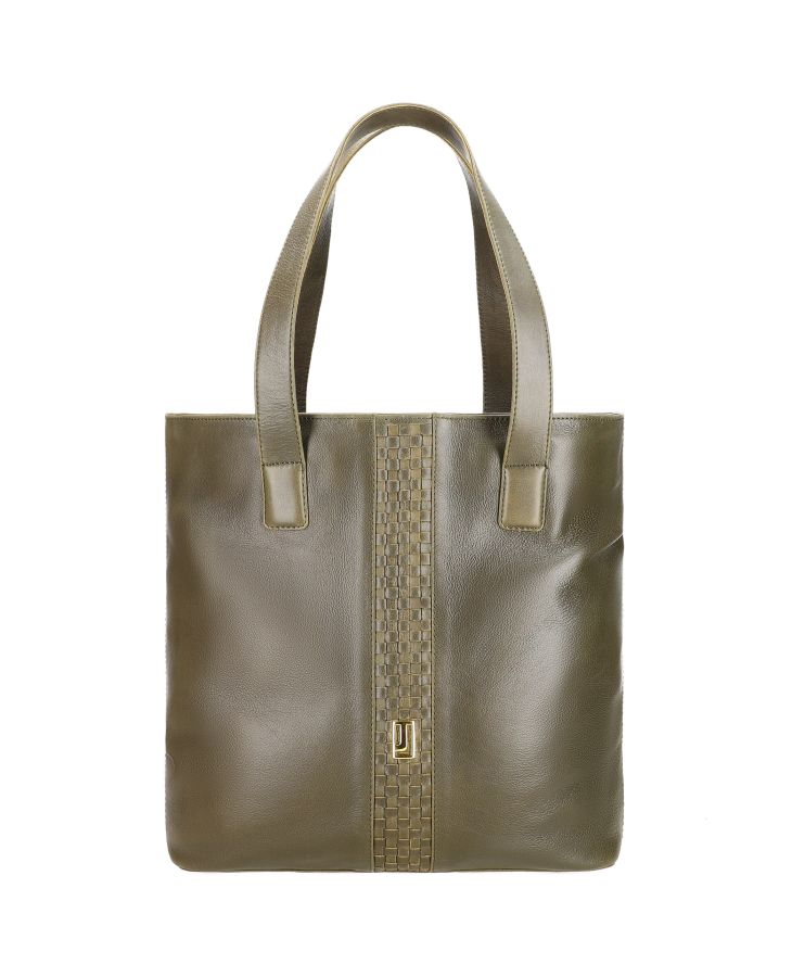 Dark Olive Green Leather tote bag