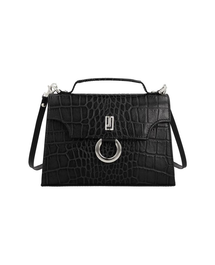 Sophisticated leather handbag with flap