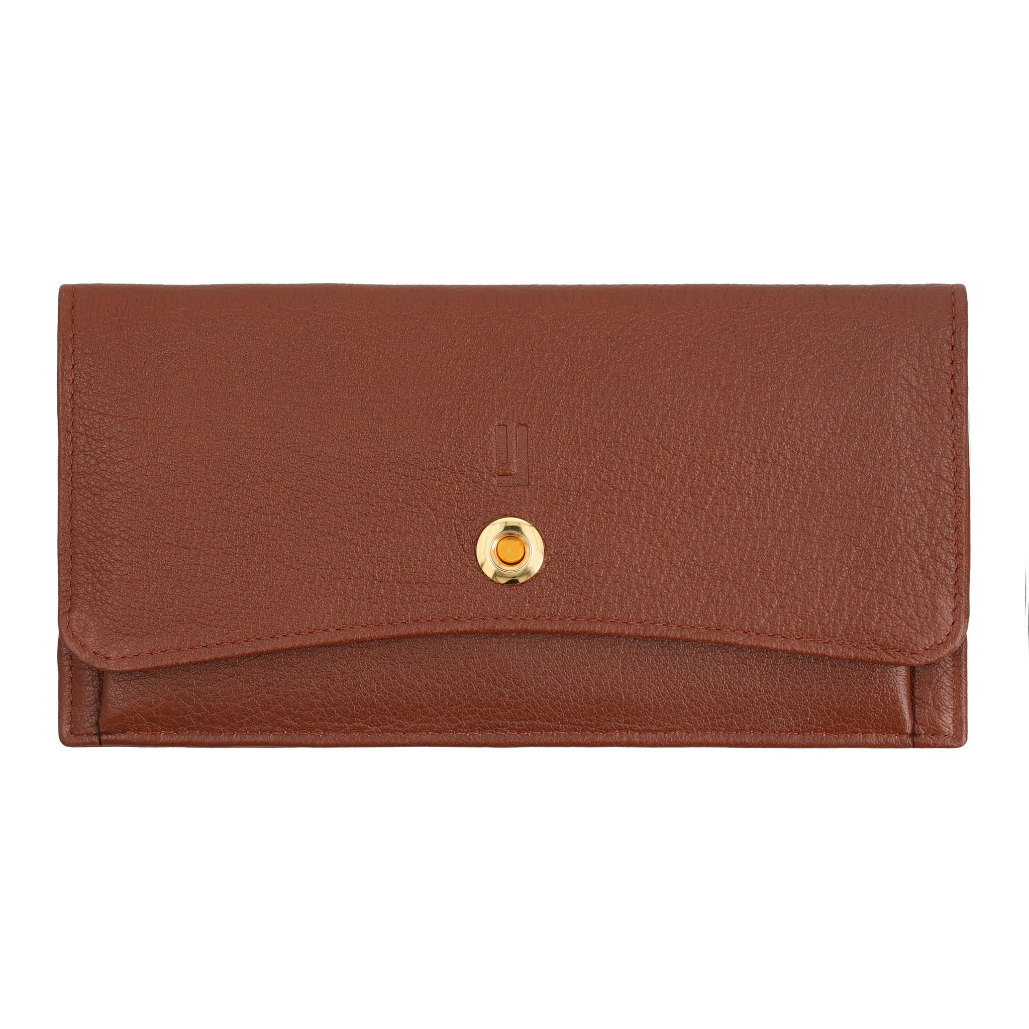 Stylish leather wallet with coin pouch.