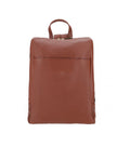 Sleek compact leather backpack.