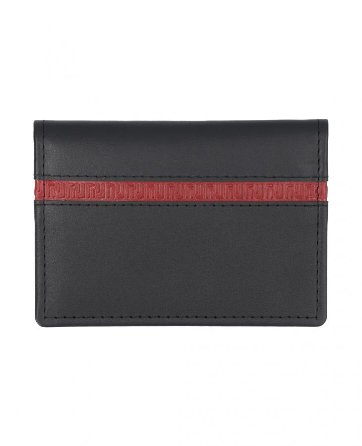 Black and Red Elegant leather card case