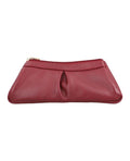 Maroon Buffalo leather pouch for travel.