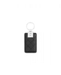 Quilted leather key fob with clip