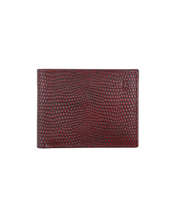 Lizard embossed leather wallet by Jafferjees